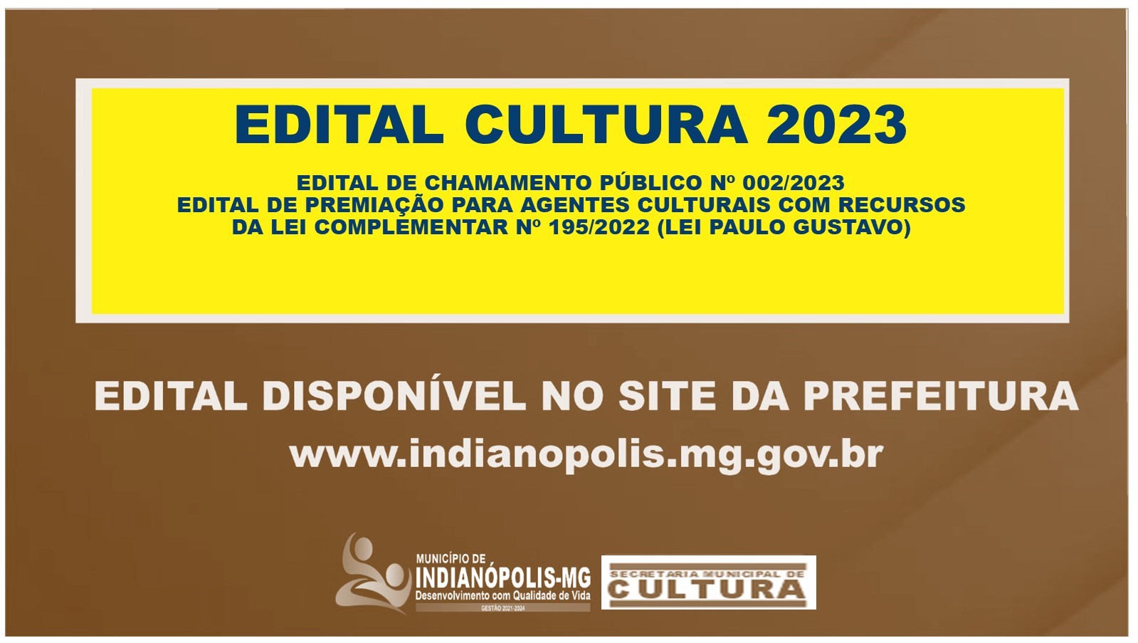 EDITAL DE CHAMAMENTO PÚBLICO Nº 002/2023  EDITAL DE PREMIAÇÃO PARA AGENTES CULTURAIS