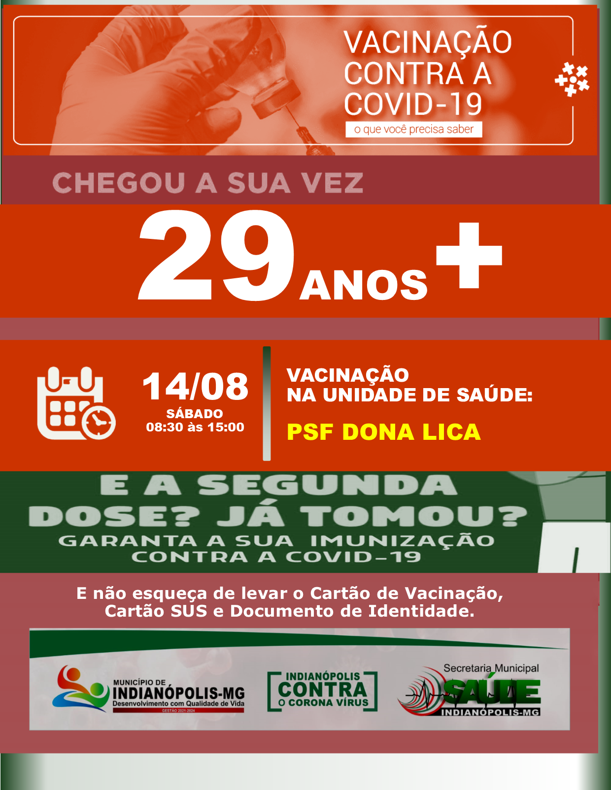 Chegou a sua vez de tomar a vacina!