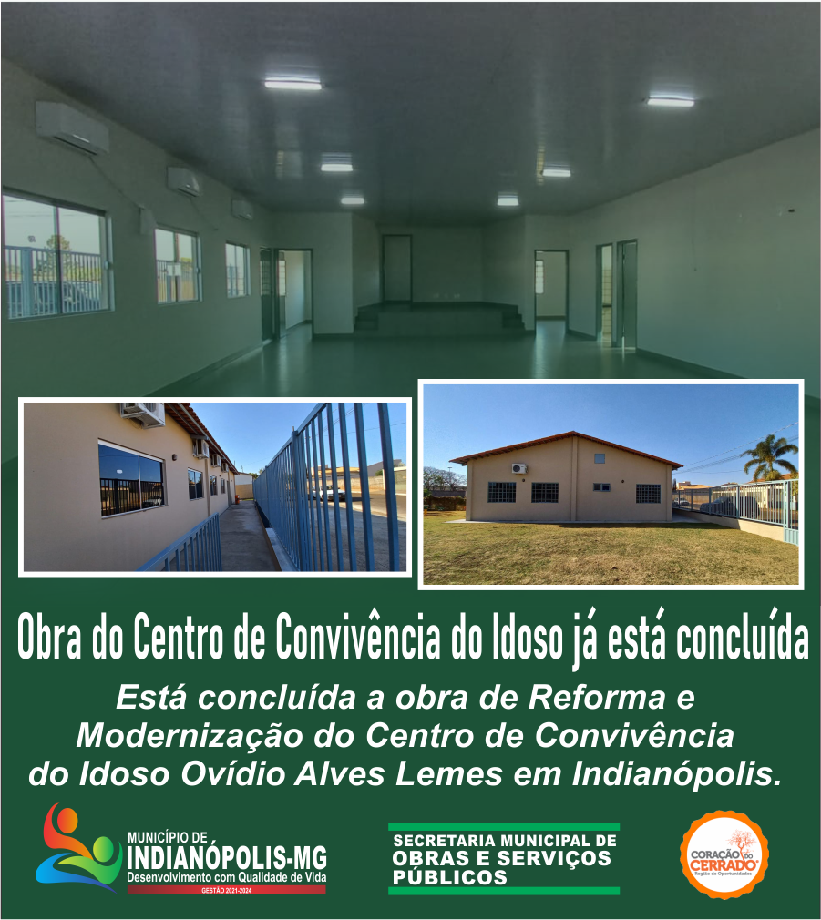 OBRA DO CENTRO DE CONVIVÊNCIA DO IDOSO JÁ ESTÁ CONCLUÍDA