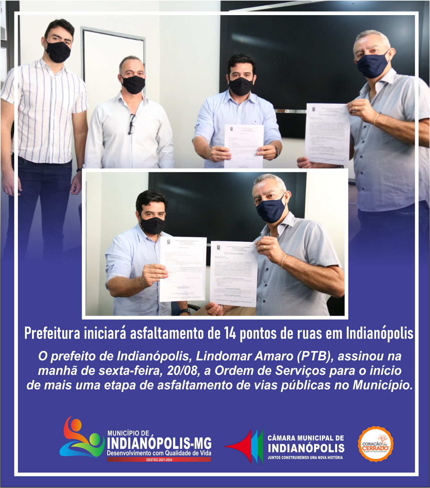 Prefeitura iniciará asfaltamento de 14 pontos de ruas em Indianópolis