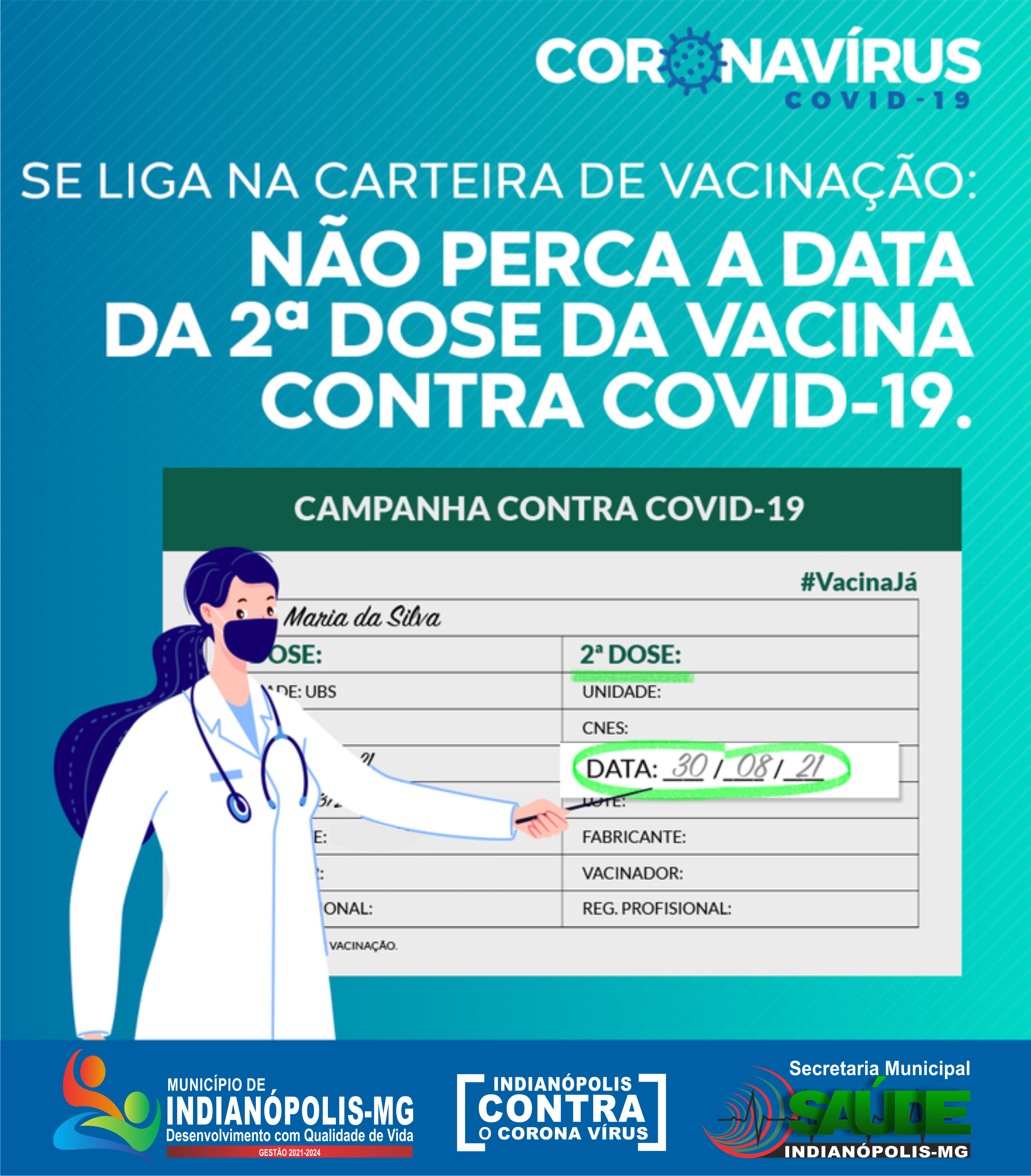 NÃO PERCA A DATA DA 2º DOSE DA VACINA CONTRA COVID-19
