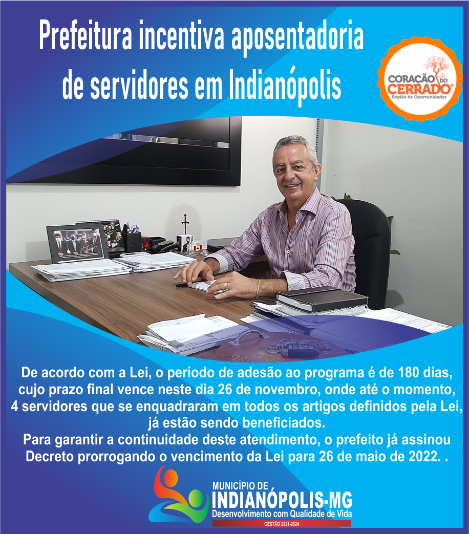 Prefeitura incentiva aposentadoria de servidores em Indianópolis