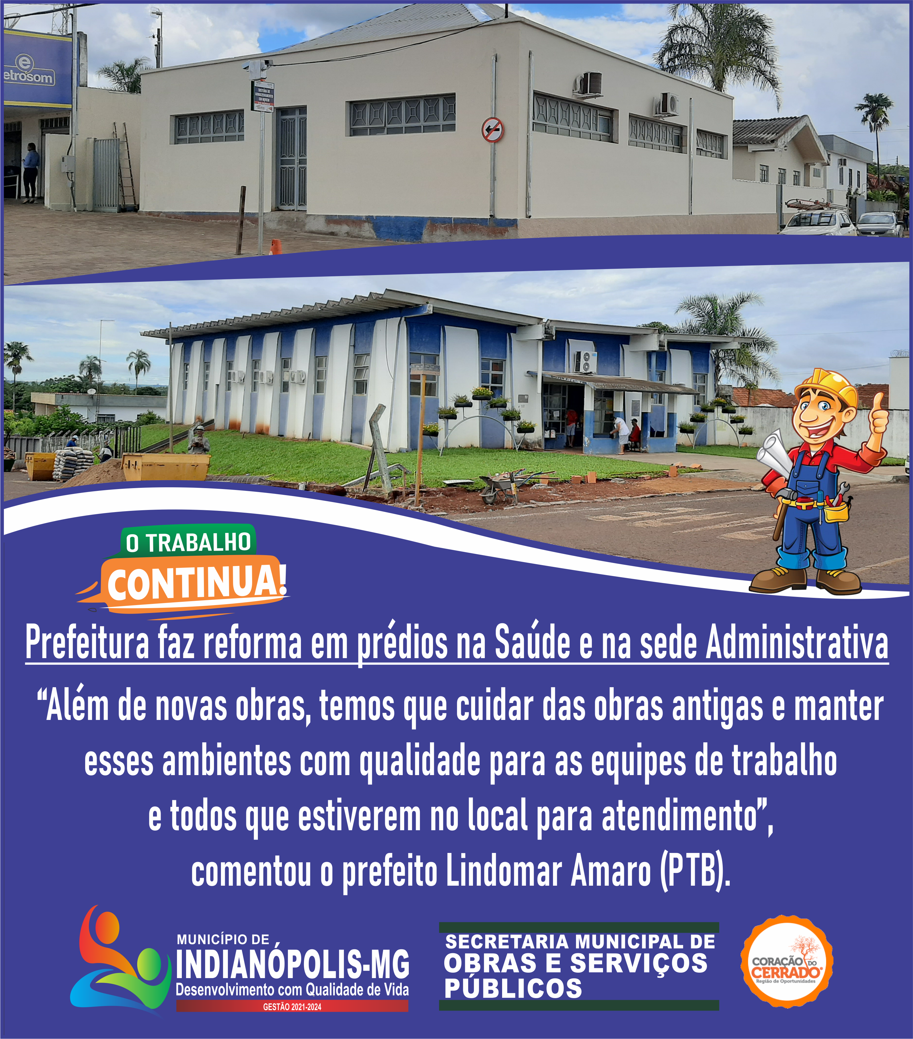 Prefeitura faz reforma em prédios, na saúde e na sede Administrativa