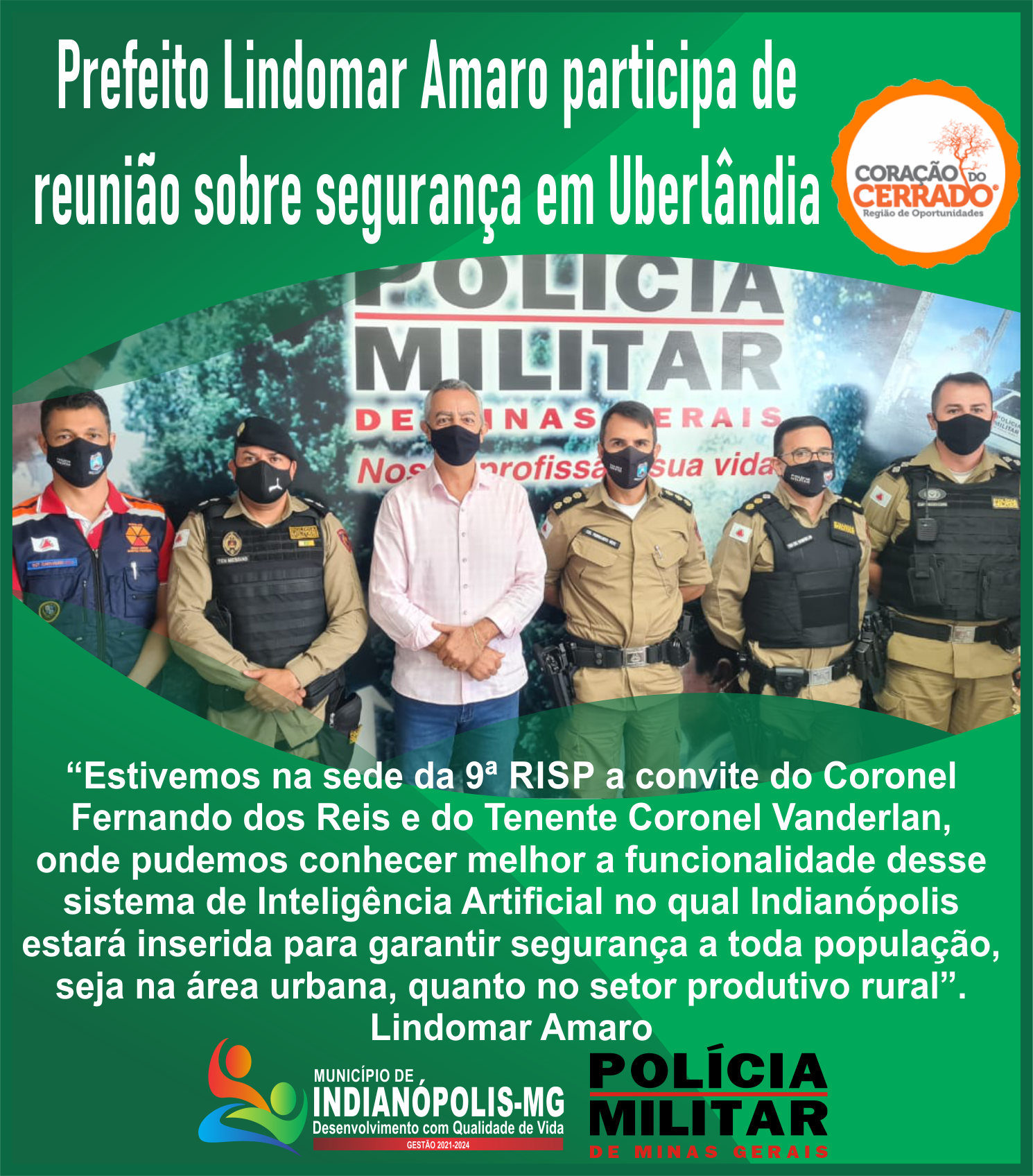 Prefeito Lindomar Amaro participa de reunião sobre segurança em Uberlândia