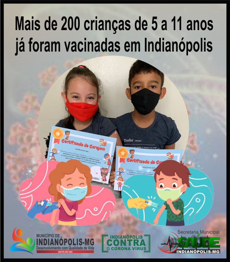 Crianças sendo vacinadas
