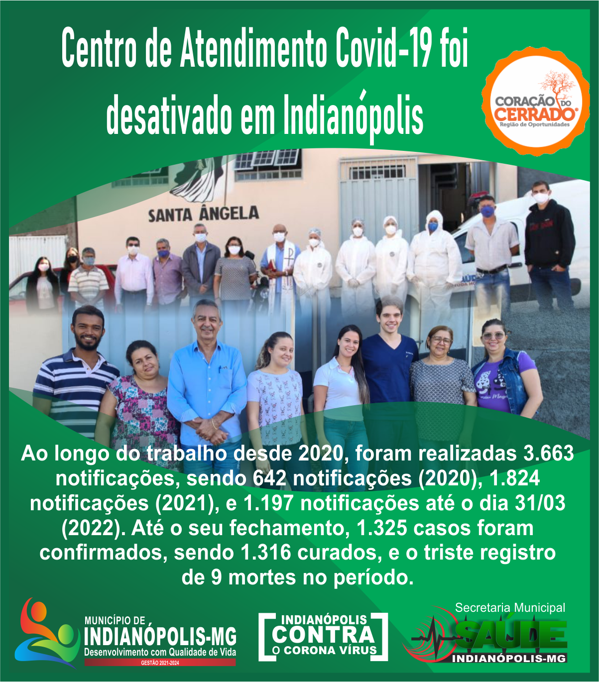 Centro de Atendimento Covid-19 foi desativado em Indianópolis