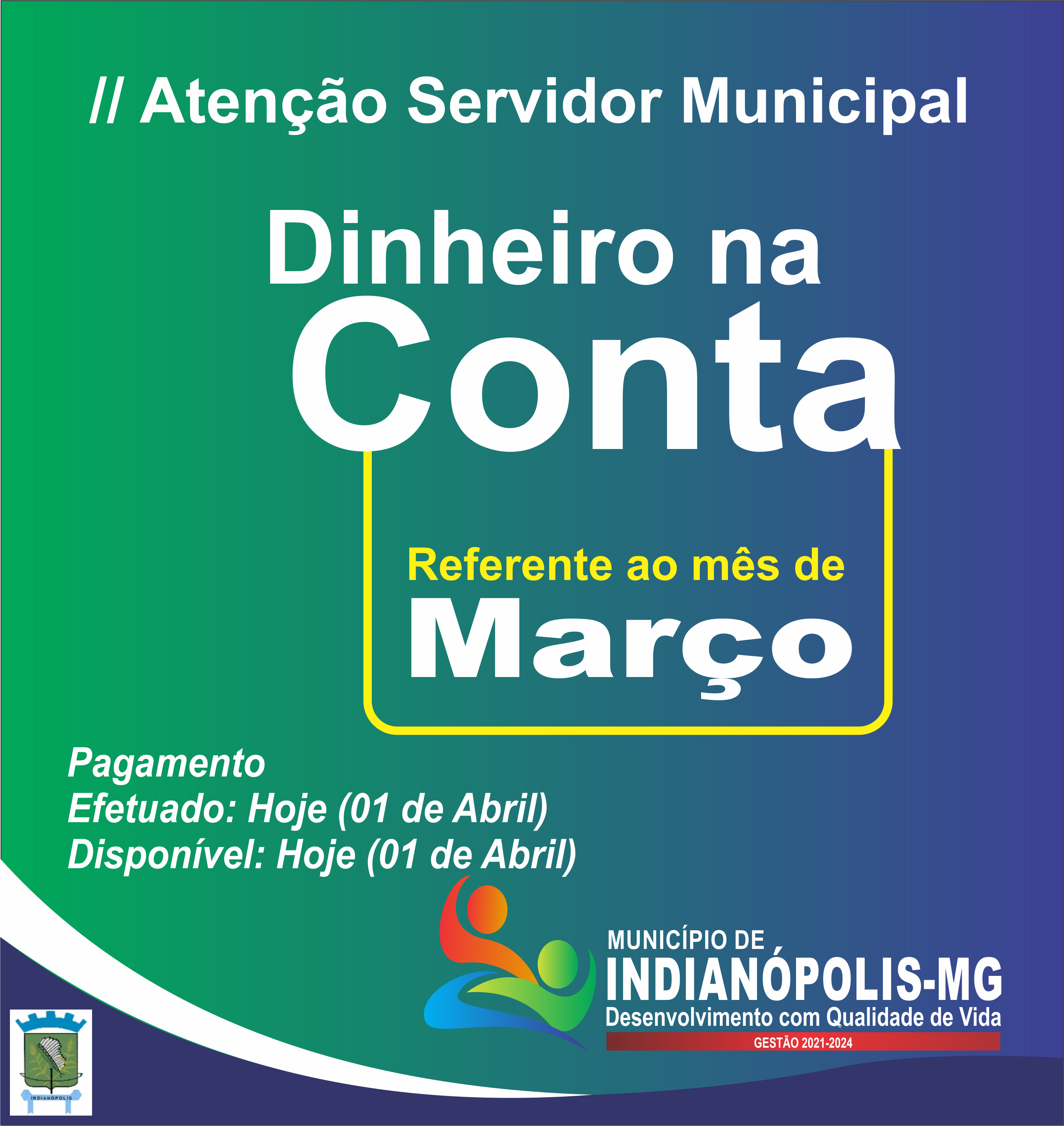 Dinheiro na conta