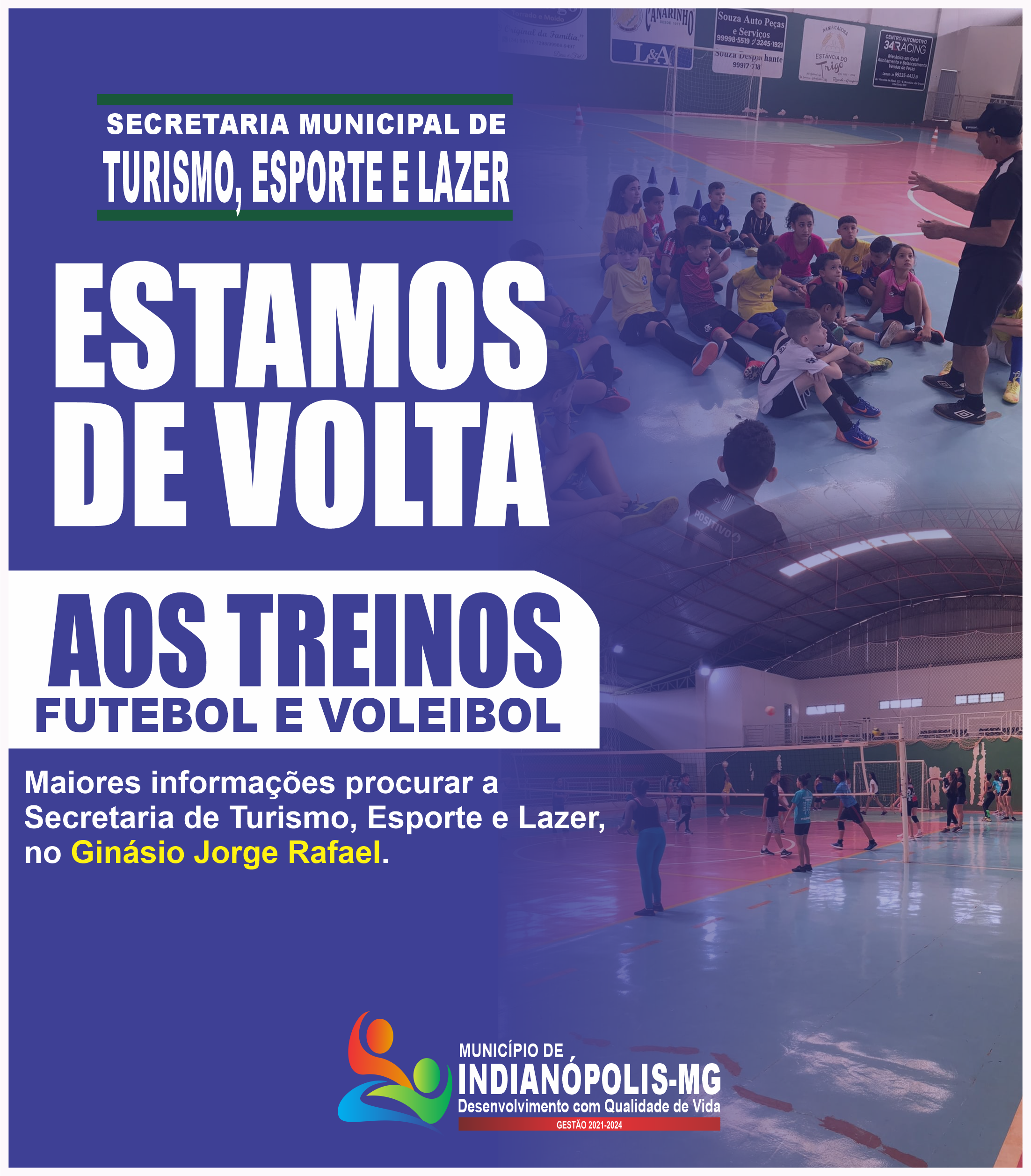 Estamos de volta, aos treinos futebol e voleibol