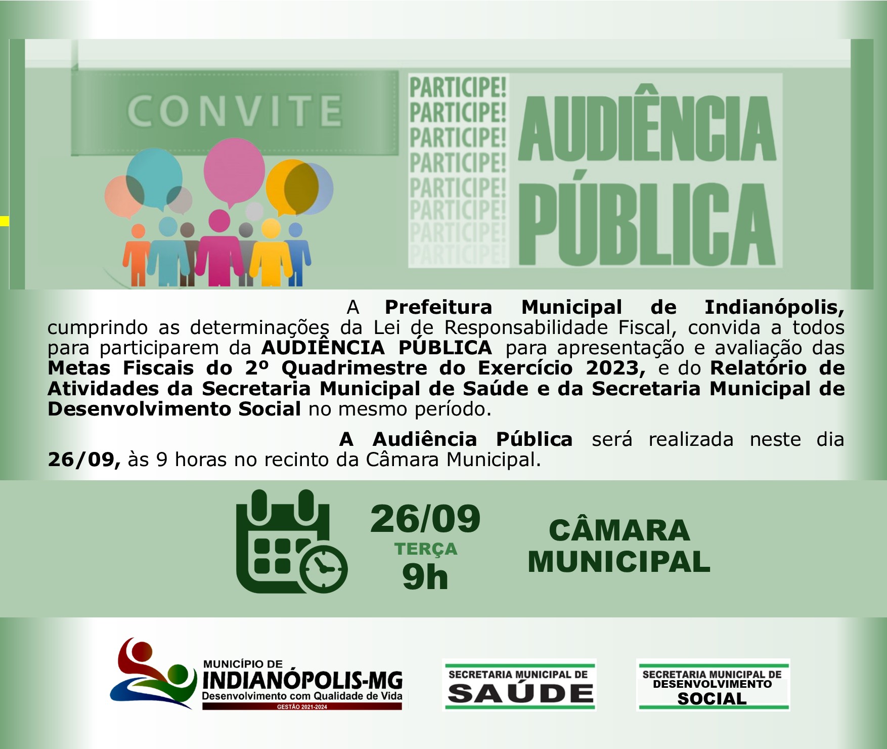 Audiência Pública Municipal – 2º Quadrimestre 2023