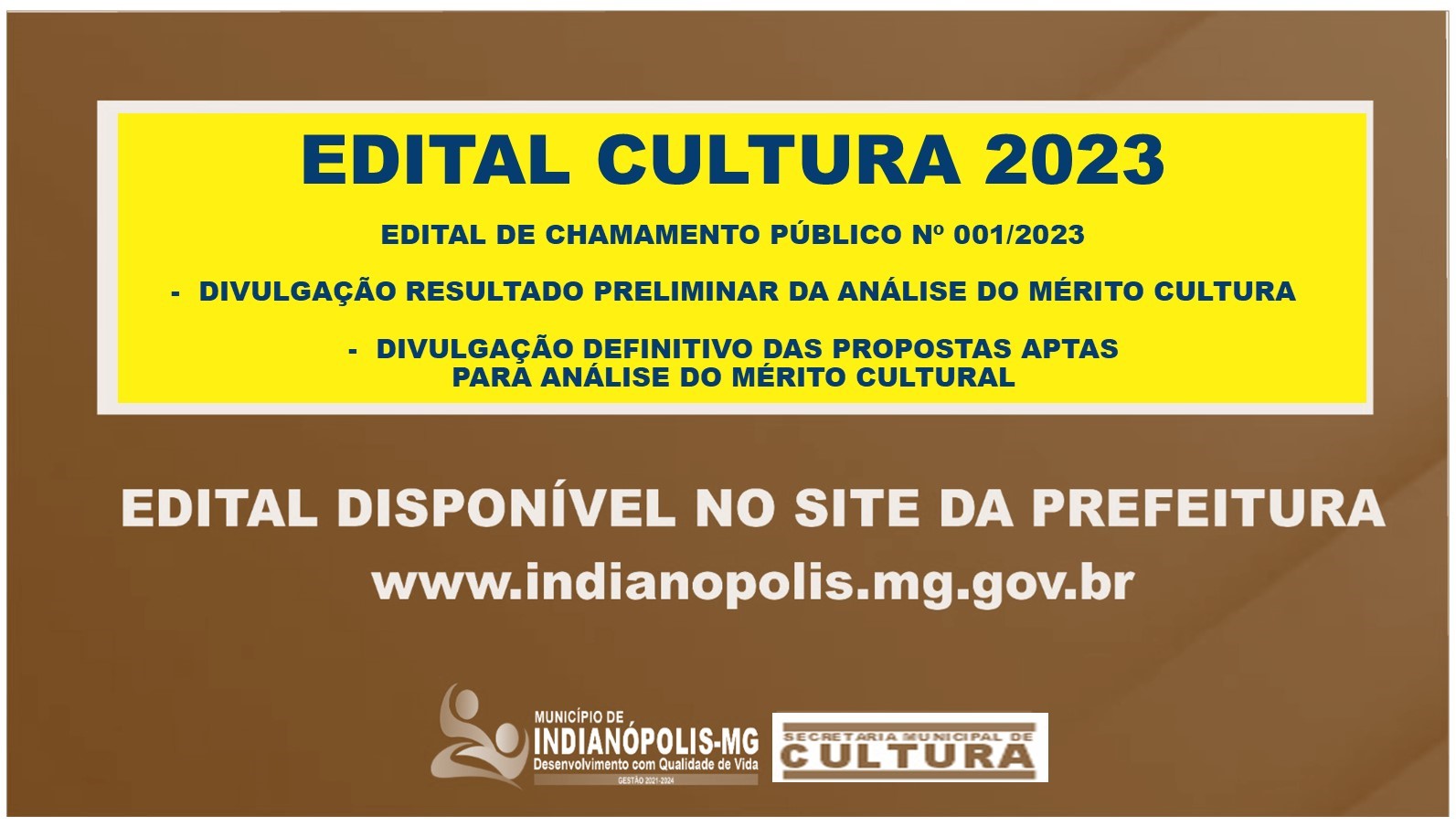 EDITAL DE CHAMAMENTO PÚBLICO Nº 001/2023 – DIVULGAÇÃO DE RESULTADO E PROPOSTAS APTAS