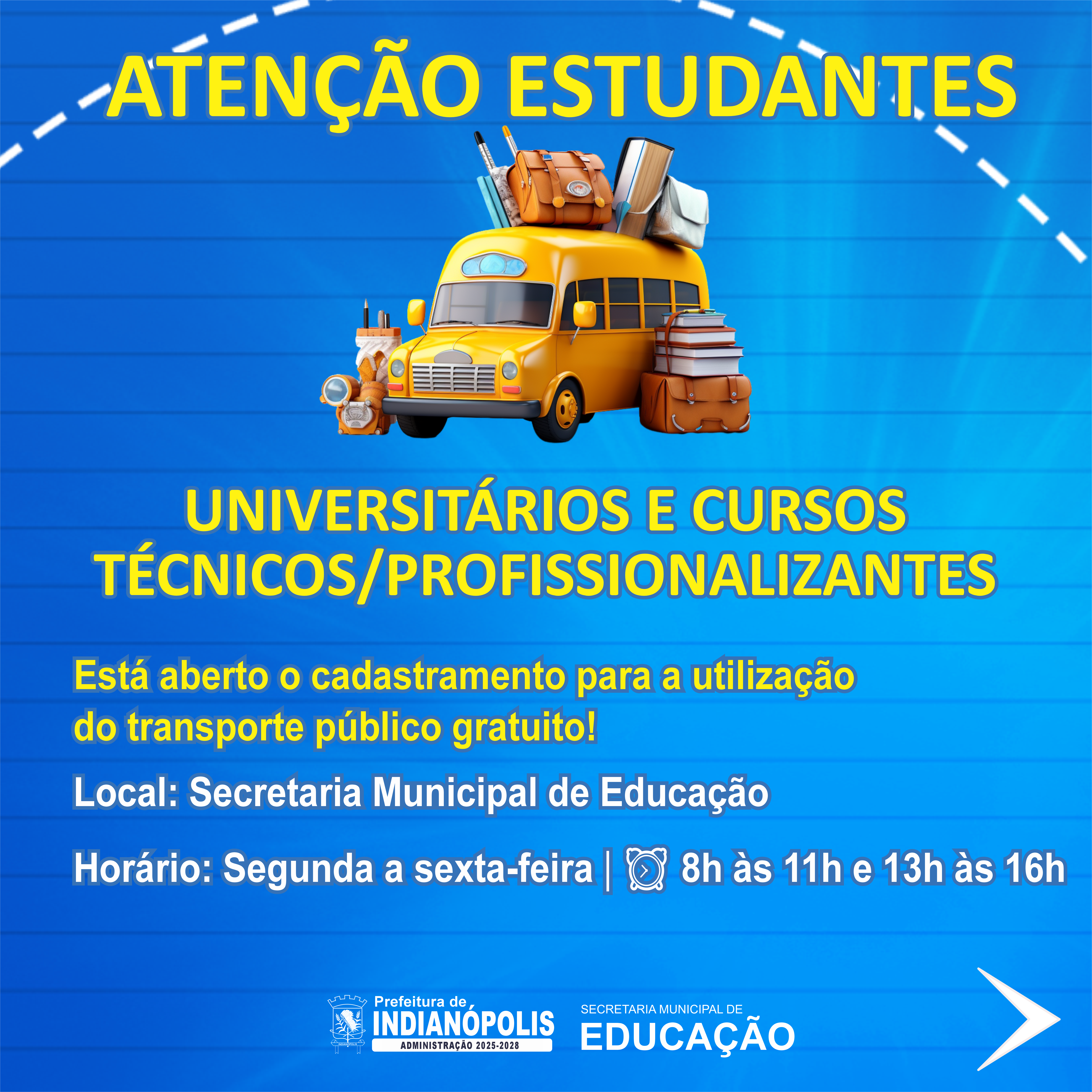 ATENÇÃO, UNIVERSITÁRIOS E ESTUDANTES DE CURSOS TÉCNICOS/PROFISSIONALIZANTES!
