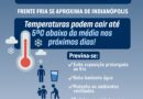 Defesa Civil emite alerta para frente fria com queda acentuada de temperatura