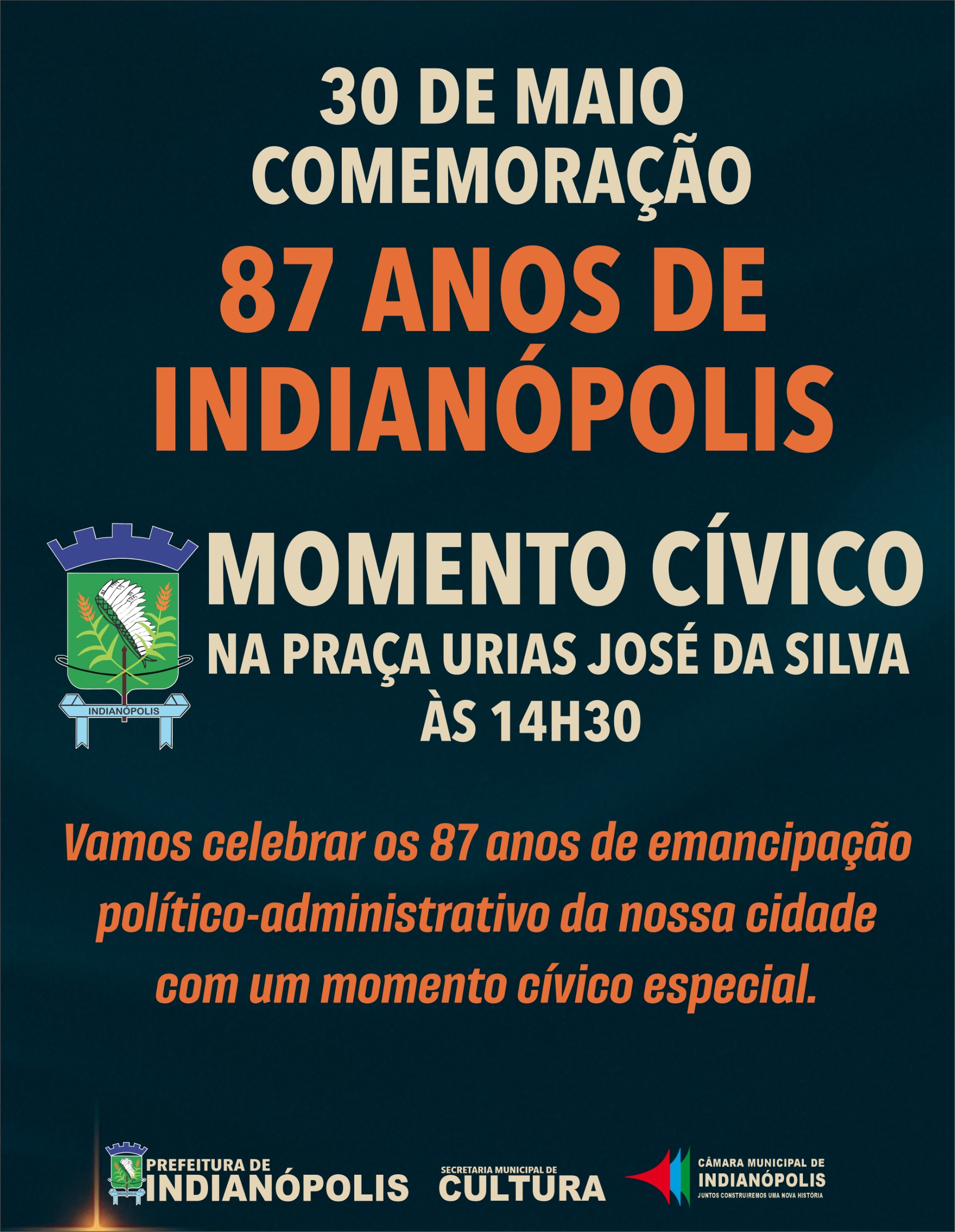 Indianópolis celebra 87 anos com solenidade cívica nesta sexta-feira
