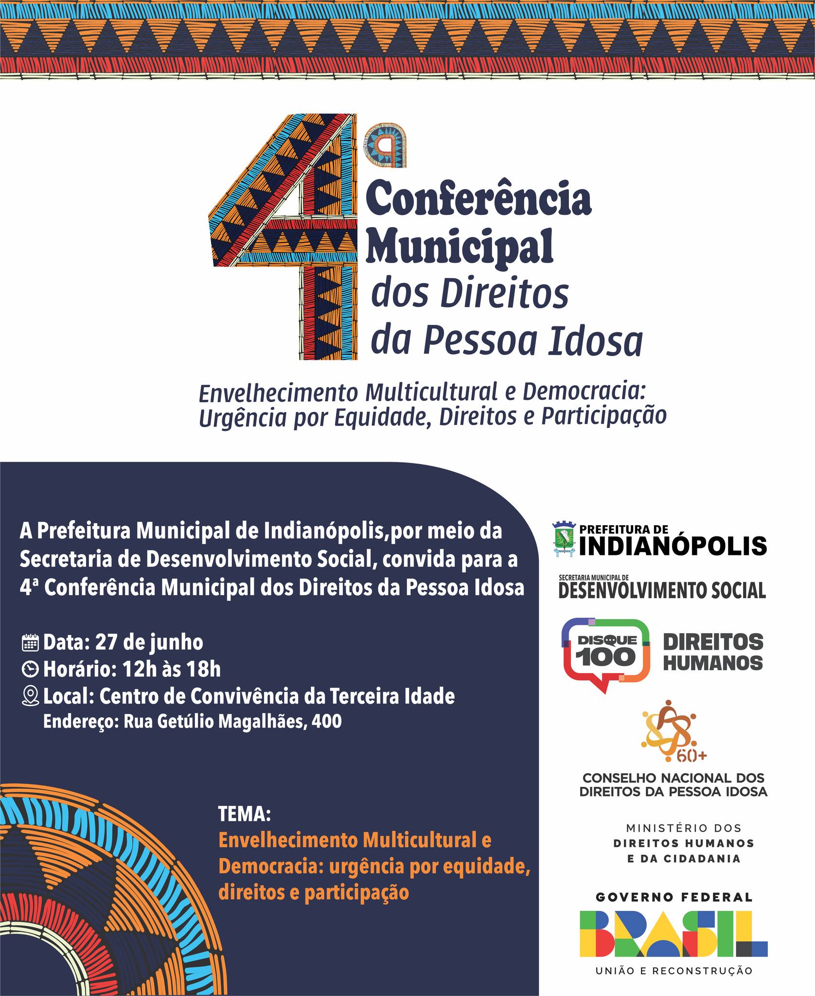Convite Oficial – 4ª Conferência Municipal de Direitos da Pessoa Idosa