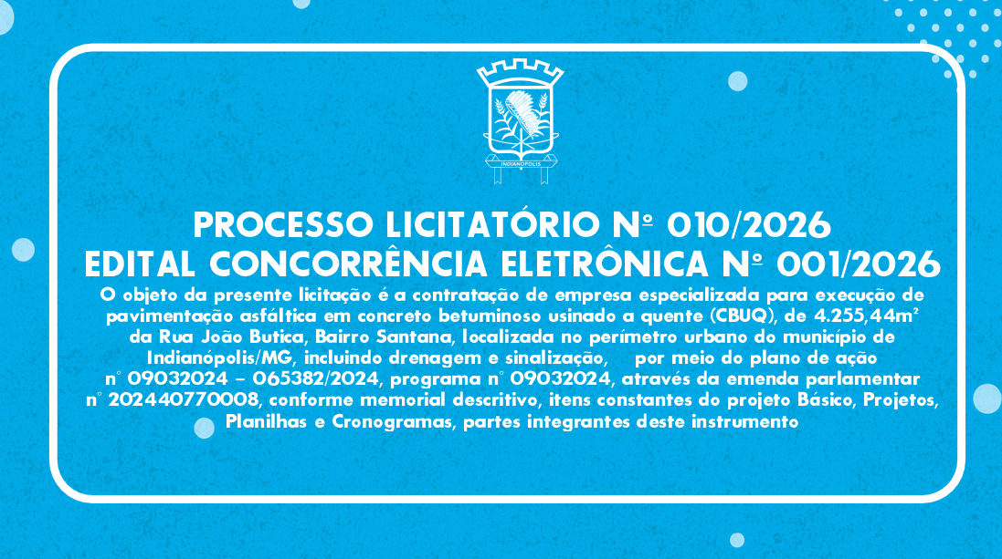 PROCESSO LICITATÓRIO Nº 010/2026EDITAL CONCORRÊNCIA | ELETRÔNICA Nº 001/2026